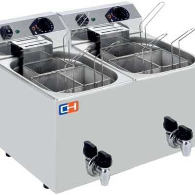 Cozedor pasta profissional para massas 7+7 litros com 3+3 cestos 530x460x370h mm
