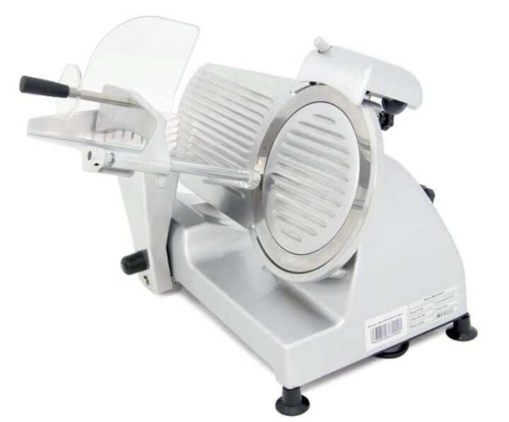 Fiambreira com 220 mm de lâmina e 240W de potência com base de alumínio fundido e envernizamento - Hotelequip.pt Fiambreira com 220 mm de lâmina e 240W de potência com base de alumínio fundido e envernizamento