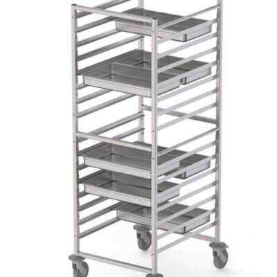 Carro De Tabuleiros Em Aço Inoxidável Para 16 Tabuleiros Gn2/1 660X750X1700H mm