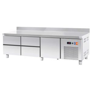Mesa Baja con 4 cajones GN1/1-100 + 1 Cajón GN1/1-300 Fondo 700 de 1792 x700 x600h mm