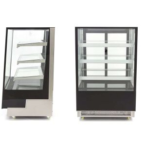Armário expositor refrigerado ventilado Total de vidro reto com 3 prateleiras de vidro 1200X810X1454h mm