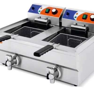Fritadeira eléctrica 10+10 litros COM torneira 570x470x345h mm