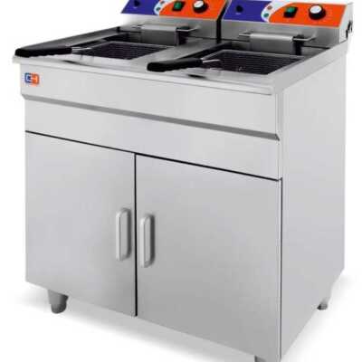 Fritadeira eléctrica 14+14 litros com móvel 740x550 x910h mm