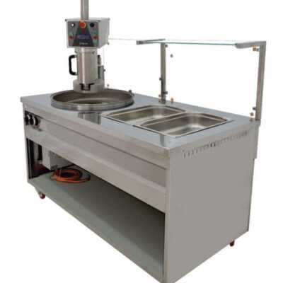Fritadeira eléctrica para churros 1600x800x850h mm com 1 frigideira de 600mm e 2 tabuleiros GN1/1