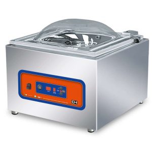 Máquina de embalar a vácuo de mesa com câmara de vácuo barra de selagem dupla 450 mm