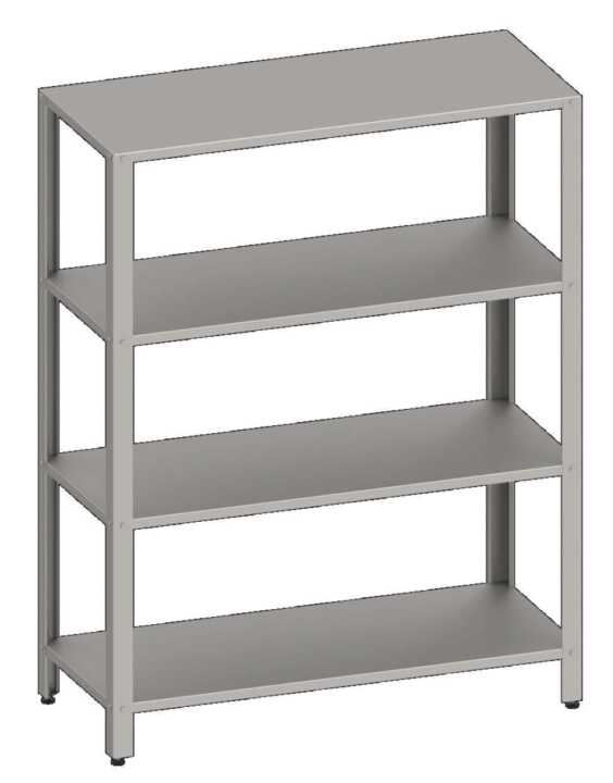 Estante de chão em aço inoxidável AISI 201 com 4 prateleiras 800x500x1800 mm - Hotelequip.pt Estante de chão em aço inoxidável AISI 201 com 4 prateleiras 800x500x1800 mm