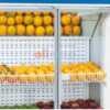 Kit 3 prateleiras inclinadas e espelho para parede Frutas e legum