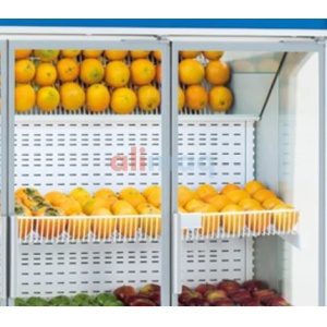 Kit 3 prateleiras inclinadas e espelho para parede Frutas e legum