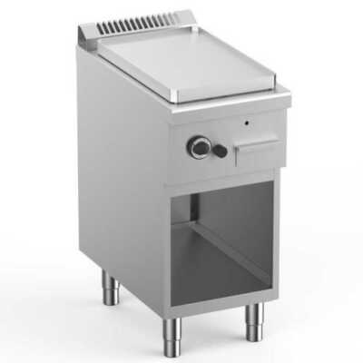 Frytop A Gás Em Aço Rectificado 40 Cm Com Potência De Armário 5 Kw