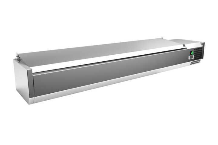 Vitrina com 8 tabuleiros GN1/4 com tampa 1800 x335 x270h mm - Hotelequip.pt Vitrina com 8 tabuleiros GN1/4 com tampa 1800 x335 x270h mm