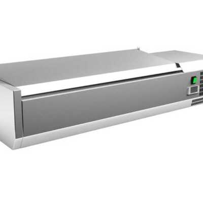 Vitrina GN1/4 de 5 cubas com tampa 1200 x335 x270h mm
