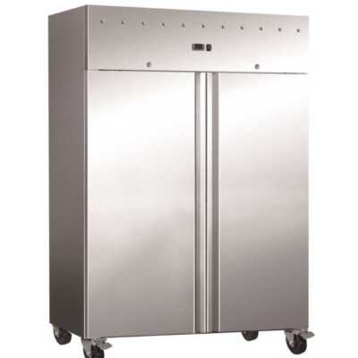 Armário refrigerado GN2/1 Aço inoxidável 2 portas 1200 litros 1340x810x1989h