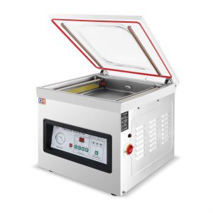 Máquina de embalagem a vácuo 2 barras de soldadura 400mm de 550x490x590h mm