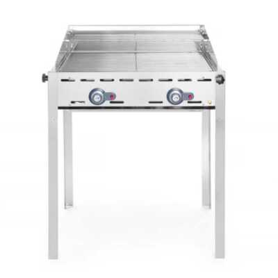 Green Fire com 2 bicos de gás, 2 grelhas para churrasco Gastronorm 1/1 em aço inoxidável, 11,6kW, 740x612x(H)825mm