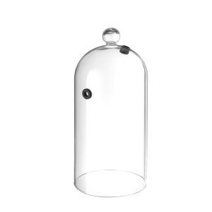 Campânula defumadora em vidro, com válvula para entrada de fumo, Cúpula para cocktails, ø130x(H)282mm