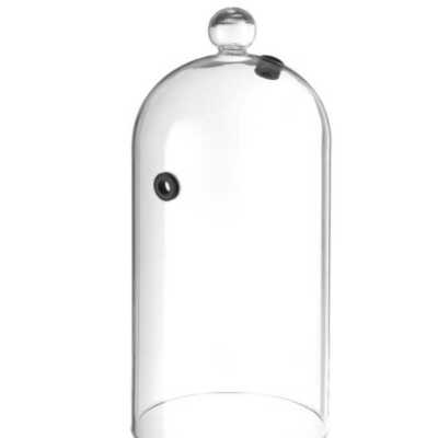 Campânula defumadora em vidro, com válvula para entrada de fumo, Cúpula para cocktails, ø130x(H)282mm