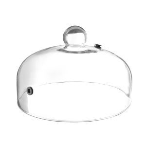 Campânula defumadora em vidro, com válvula para entrada de fumo, Cúpula para pratos, ø260x(H)174mm