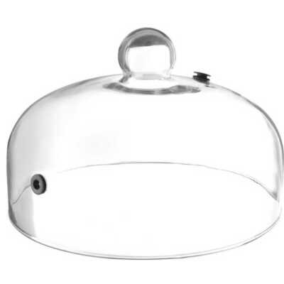 Campânula defumadora em vidro, com válvula para entrada de fumo, Cúpula para pratos, ø260x(H)174mm