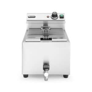 Fritadeira profunda  com torneira de drenagem, 8 l, 8L, Cinzento-claro, 230V/3500W, 305x515x(H)354mm