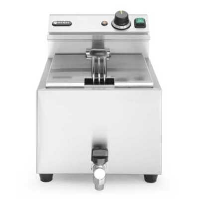 Fritadeira profunda  com torneira de drenagem, 8 l, 8L, Cinzento-claro, 230V/3500W, 305x515x(H)354mm