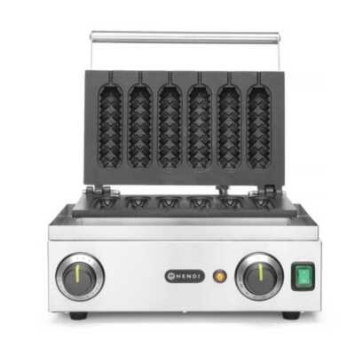 Máquina de fazer waffles em formato „Corn dog”, 230V/1550W, 390x378x(H)229mm
