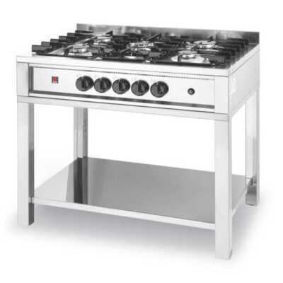 Fogão a gás – 5 bicos, base aberta, 14,3kW, 900x640x(H)910mm