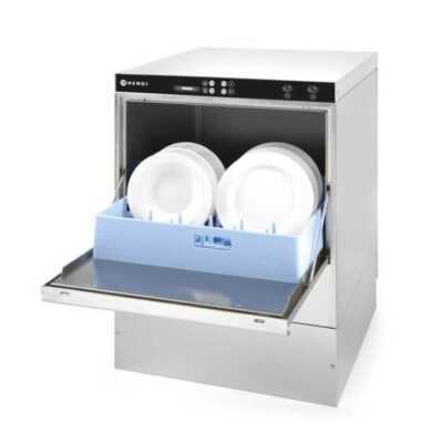 Máquina de lavar loiça 50x50 - controlo eletromecânico, com bomba de drenagem e detergente, 400V/6600W, 576x645x(H)837mm