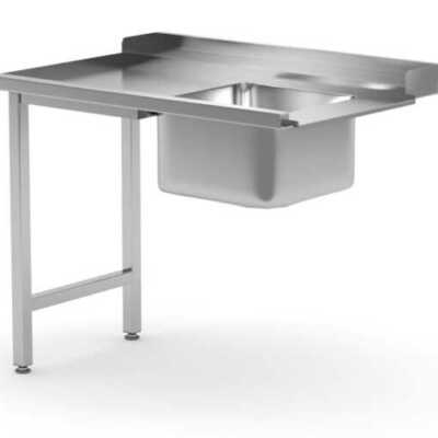Mesa de carregamento para máquina de lavar loiça, 1 pia, lado esquerdo, 1200x700x(H)850mm