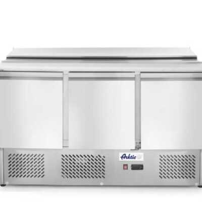 Bancada frigorífica para ingredientes com três portas 380 L, 230V/310W, 1390x702x(H)1205mm