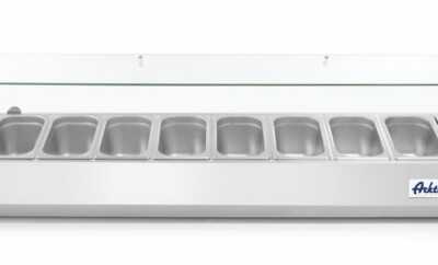 Vitrina expositora refrigerada GN 1/3, 9x GN 1/3, 230V/180W, 2005x420x(H)456mm