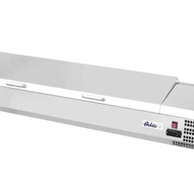 Vitrina expositora refrigerada GN 1/3, 7x GN 1/3, 230V/180W, 1605x420x(H)630mm