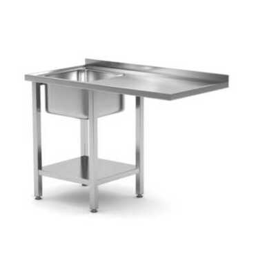 Mesa com lavatório, com espaço para máquina de lavar loiça e prateleira, Direita, 1200x700x(H)850mm
