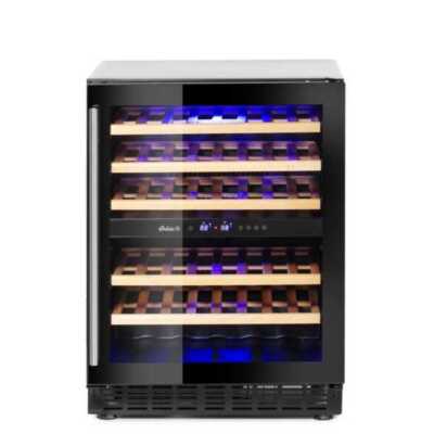 Frigorífico para vinho, 2 zonas, 46 garrafas, 133L, 220-240V/90W, 595x646x(H)830mm