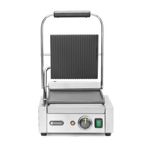Grelha de contacto - versão simples, parte superior canelada e fundo liso, 230V/1800W, 310x400x(H)510mm