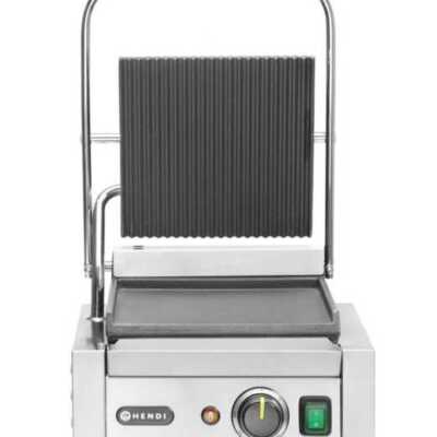 Grelha de contacto - versão simples, parte superior canelada e fundo liso, 230V/1800W, 310x400x(H)510mm