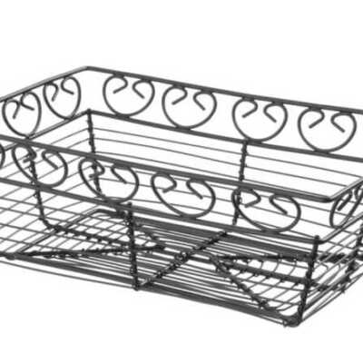 Cesto em arame deco retangular, 230x150x(H)80mm