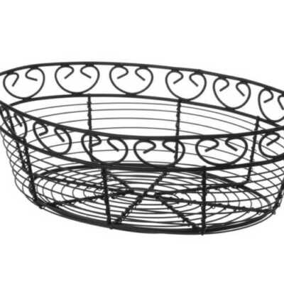 Cesto em arame deco oval, 255x160x(H)80mm