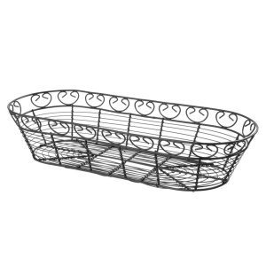 Cesto em arame deco oblongo, 385x160x(H)80mm