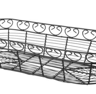 Cesto em arame deco oblongo, 385x160x(H)80mm
