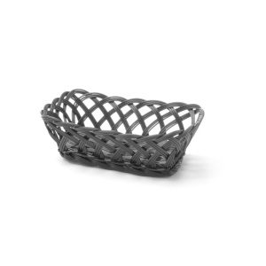 Cestos com laterais em tecido, retangular, Preto, 225x150x(H)65mm