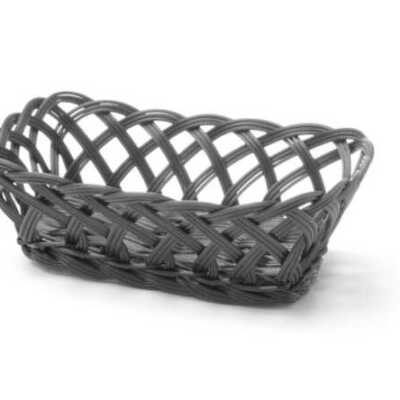 Cestos com laterais em tecido, retangular, Preto, 225x150x(H)65mm