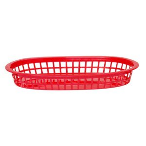 Cesto para pão, oval, Vermelho, 6 pcs. , 275x175x(H)38mm