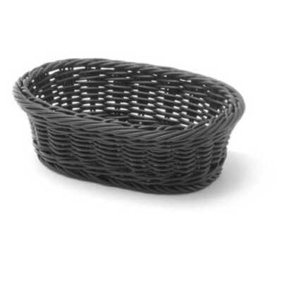 Cesto de pão oval, Preto, 190x120x(H)60mm
