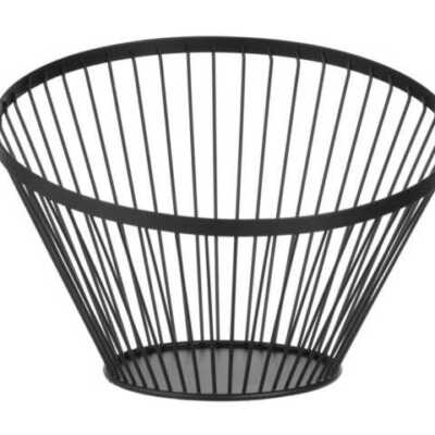 Cesto para fruta angular redondo preto, ø300x(H)250mm