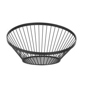 Cesto para fruta angular redondo preto, ø280x(H)130mm