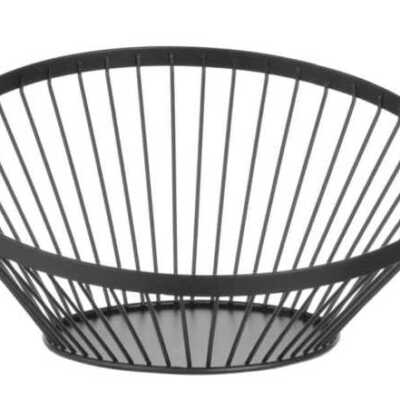 Cesto para fruta angular redondo preto, ø280x(H)130mm