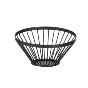 Cesto para fruta angular redondo preto, ø150x(H)80mm