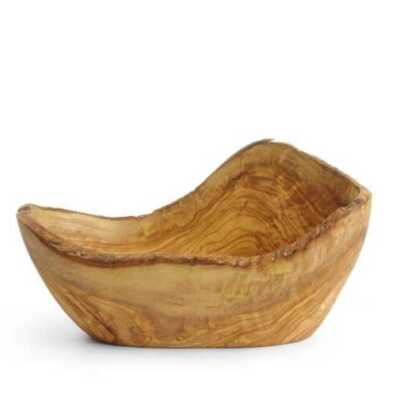 Taça de madeira de oliveira decorativa, 300x190x(H)110mm