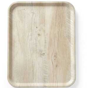 Tabuleiro para servir em melamina com padrão de madeira, Madeira clara, 330x430mm