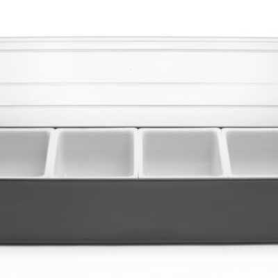 Caixa para ingredientes - 4 compartimentos, 480x150x(H)100mm